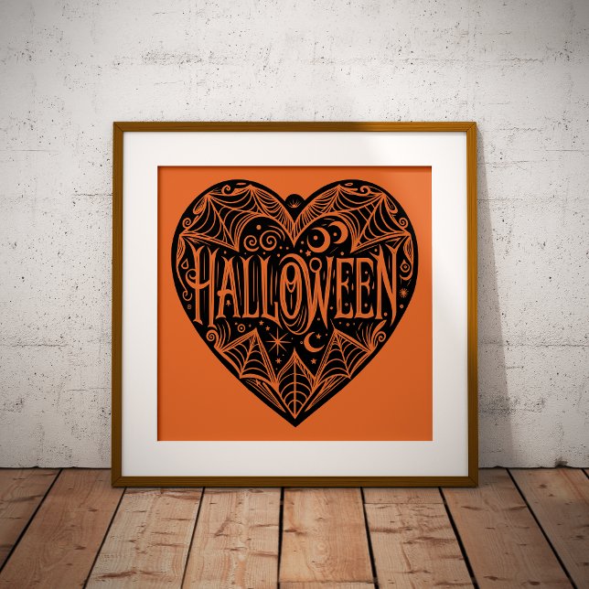 Halloween Heart, Black Heart Shape, Holiday Photo Print (Creator Uploaded)
