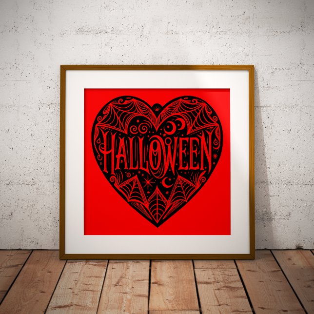 Halloween Heart, Black Heart Shape, Holiday Poster (Creator Uploaded)