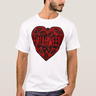 Halloween Heart, Black Heart Shape, Holiday T-Shirt