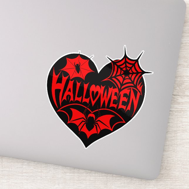 Halloween Heart, Black Heart Shape, Spider Web (Detail)