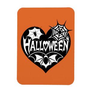 Halloween Heart, Black Heart Shape, Spider Web Magnet