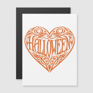 Halloween Heart, Orange Heart, Holiday Magnetic Invitation