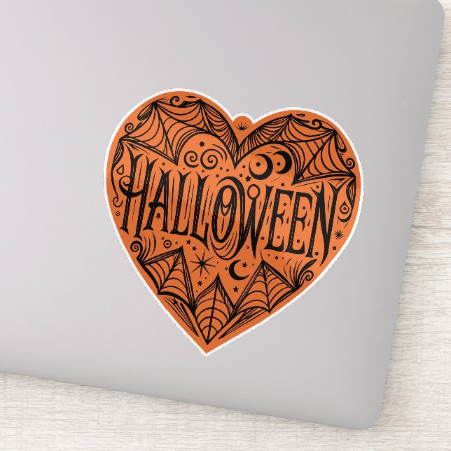 Halloween Heart, Orange Heart Shape, Holiday (Detail)