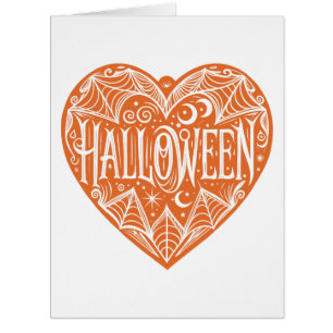 Halloween Heart, Orange Heart Shape, Holiday