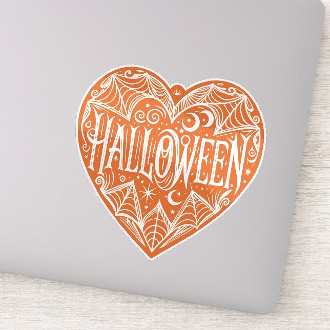 Halloween Heart, Orange Heart Shape, Holiday (Detail)