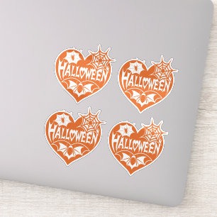 Halloween Heart, Orange Heart Shape, Spider Web