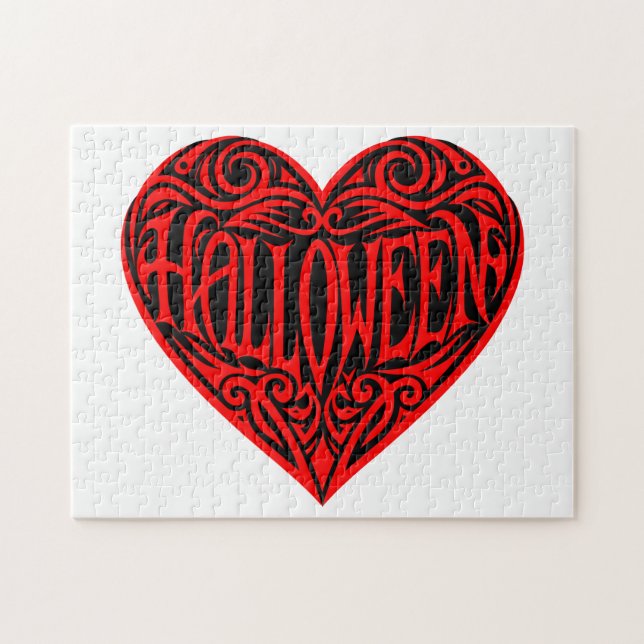 Halloween Heart, Red Heart, Holiday Jigsaw Puzzle (Horizontal)