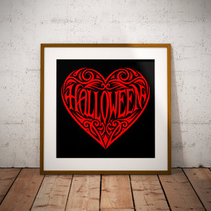 Halloween Heart, Red Heart, Holiday Photo Print