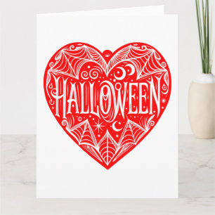 Halloween Heart, Red Heart Shape, Holiday Card