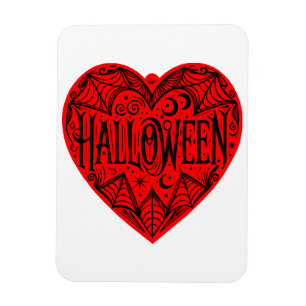 Halloween Heart, Red Heart Shape, Holiday Magnet