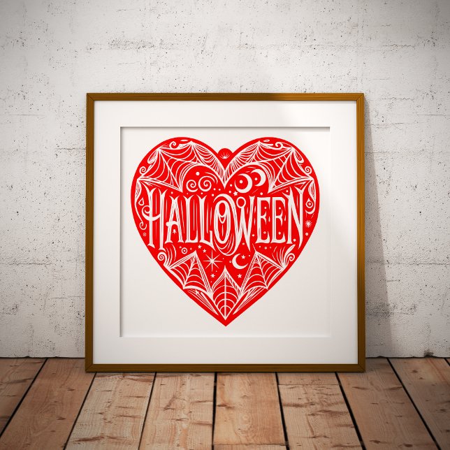 Halloween Heart, Red Heart Shape, Holiday Photo Print (Creator Uploaded)