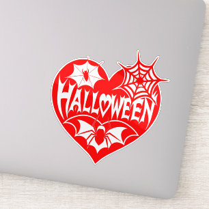 Halloween Heart, Red Heart Shape, Spider Web