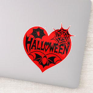 Halloween Heart, Red Heart Shape, Spider Web