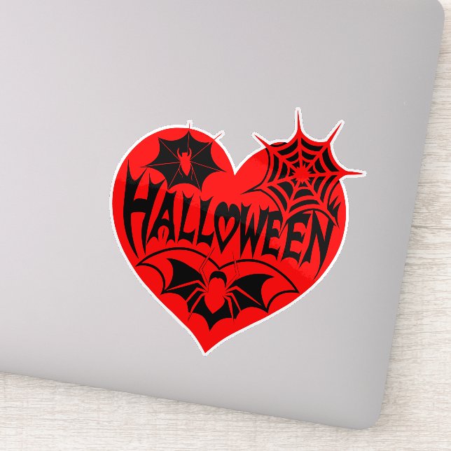 Halloween Heart, Red Heart Shape, Spider Web (Detail)