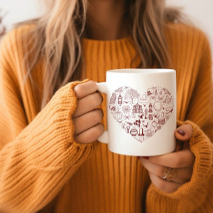 Halloween Heart Red Spooky Doodles Halloween Mug
