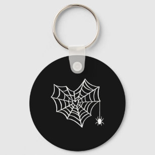 Halloween Heart Spider Web Spooky Costume Key Ring