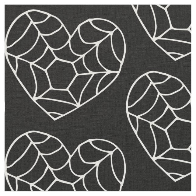 halloween heart spiderweb cobweb cute fabric (Close Up)