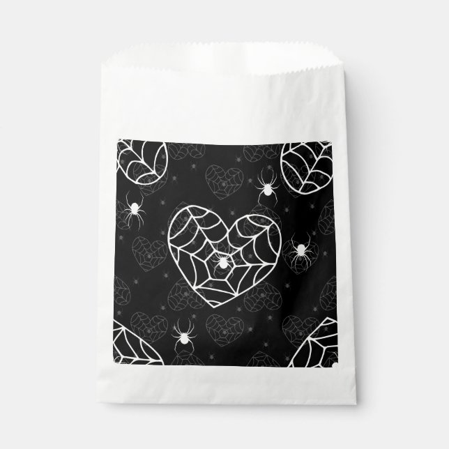 halloween heart spiderweb cobweb spiders  favour bag (Front)