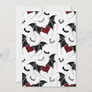 Halloween heart with black bat wings