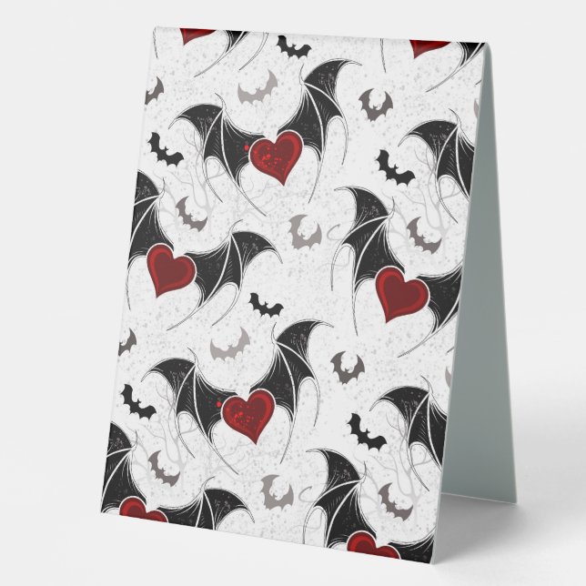 Halloween heart with black bat wings (Front)