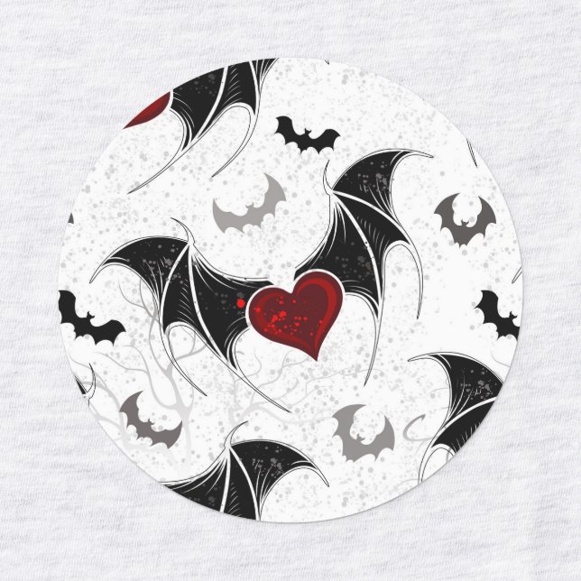 Halloween heart with black bat wings (Design 1)