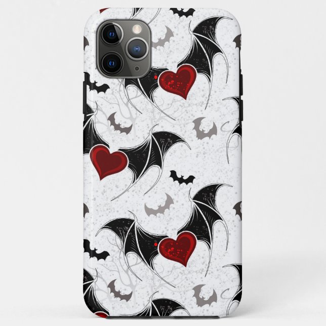 Halloween heart with black bat wings Case-Mate iPhone case (Back)