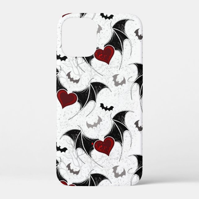 Halloween heart with black bat wings Case-Mate iPhone case (Back)