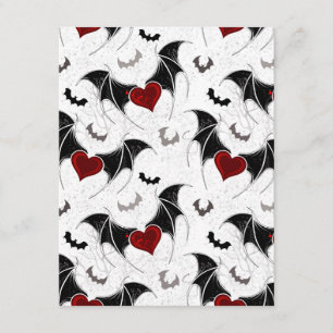 Halloween heart with black bat wings enclosure card