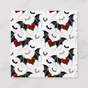 Halloween heart with black bat wings enclosure card