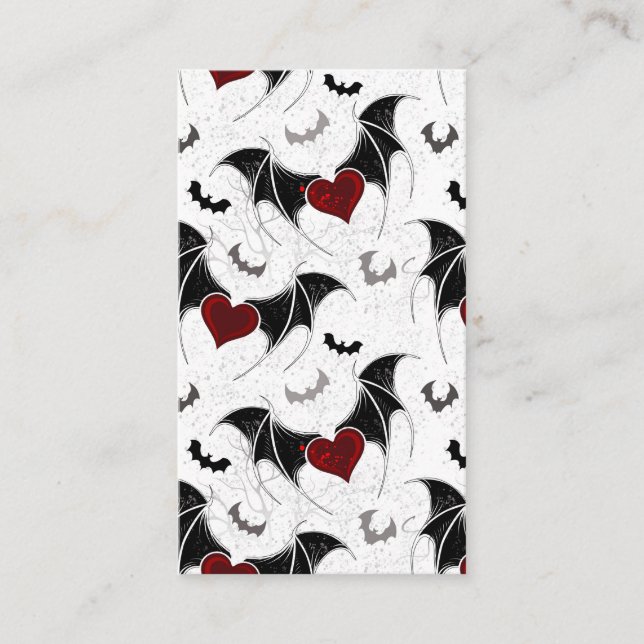 Halloween heart with black bat wings enclosure card (Front)