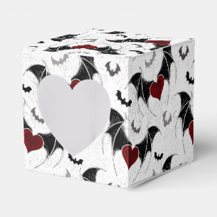 Halloween heart with black bat wings favour box