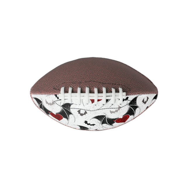 Halloween heart with black bat wings football (Front)