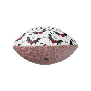Halloween heart with black bat wings football
