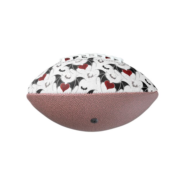 Halloween heart with black bat wings football (Rotated 270)