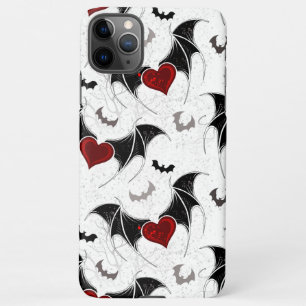 Halloween heart with black bat wings iPhone 11Pro max case