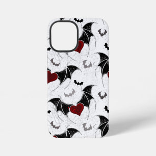 Halloween heart with black bat wings iPhone 12 mini case