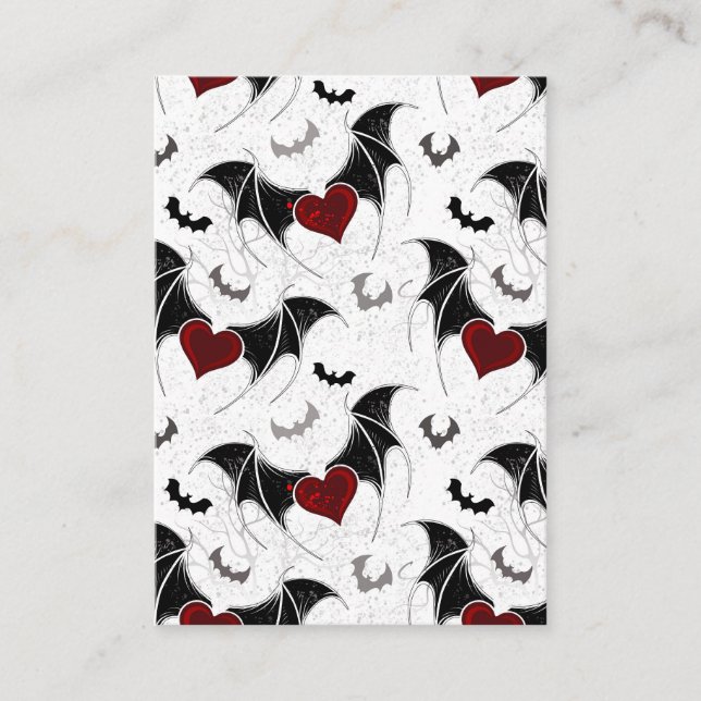 Halloween heart with black bat wings loyalty card (Front)