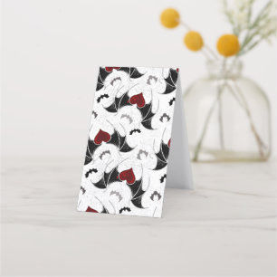 Halloween heart with black bat wings loyalty card
