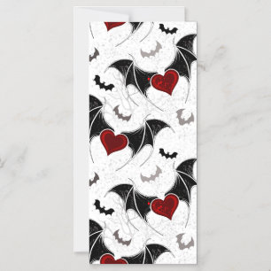 Halloween heart with black bat wings magnetic invitation