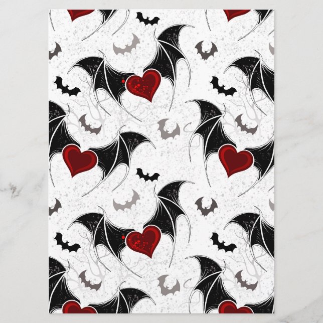Halloween heart with black bat wings program (Front)