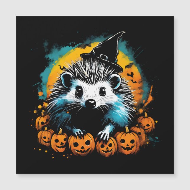 Halloween Hedgehog and pumpkins cute (Front)