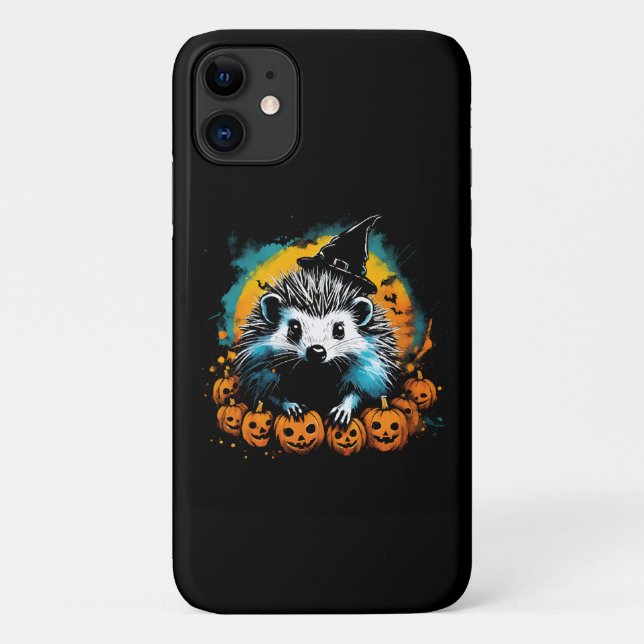 Halloween Hedgehog and pumpkins cute Case-Mate iPhone Case (Back)