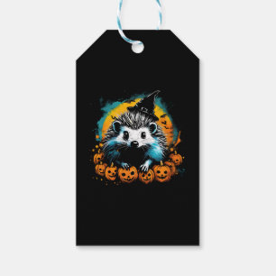 Halloween Hedgehog and pumpkins cute Gift Tags