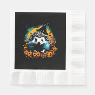 Halloween Hedgehog and pumpkins cute Napkin