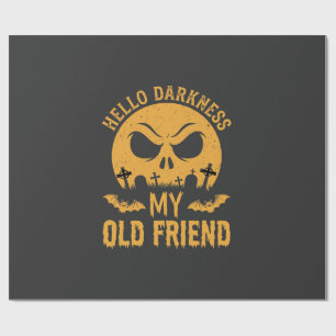 Halloween Hello Darkness Graveyard Moon Wrapping Paper