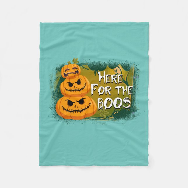 Halloween Here For The Boos Birthday Fleece Blanket (Front)