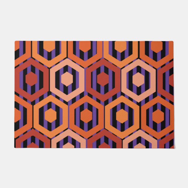 Halloween Hexagons  Doormat (Front)