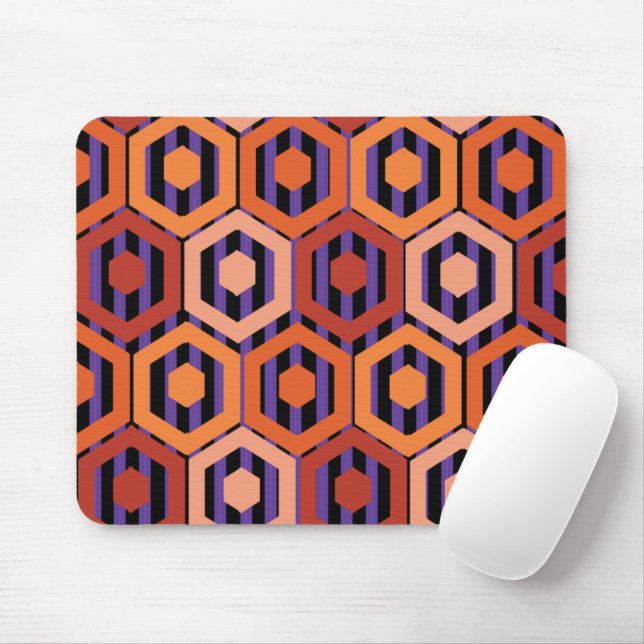 Halloween Hexagons Mouse Pad (With Mouse)
