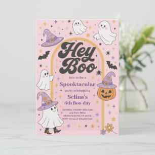 Halloween Hey Boo Cute Ghost Birthday Party Invitation