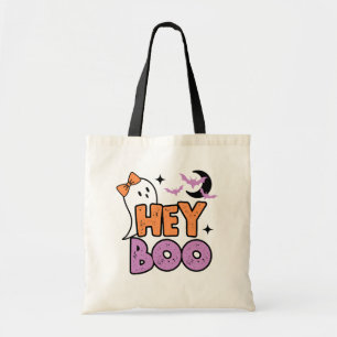 Halloween Hey Boo Girl Ghost Kids Candy Tote Bag